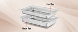 SucceBuy 8QT Rectangle Chafing Dish 2/4/6 Packs w/ Full Size Pans Buffet Catering Warmer