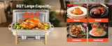 SucceBuy 8 Qt 2 4 Pack Chafing Dish Buffet Set Stainless Steel Chafer with 4 Full Size Pans