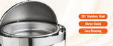 SucceBuy Roll Top Chafing Dish Buffet Set 6 Qt 2 Pack Stainless Steel Chafer