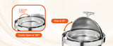 SucceBuy Roll Top Chafing Dish Buffet Set 6 Qt 2 Pack Stainless Steel Chafer