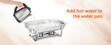 SucceBuy 8QT Rectangle Chafing Dish 2/4/6 Packs w/ Full Size Pans Buffet Catering Warmer