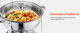 SucceBuy 5 Qt 2 Pack Round Chafing Dish Buffet Set Stainless Steel Chafer