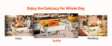 SucceBuy 8 Qt 6 Pack Chafing Dish Buffet Set Stainless Steel Chafer with 6 Full Size Pans