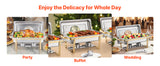 SucceBuy 8 Qt 2 4 Pack Chafing Dish Buffet Set Stainless Steel Chafer with 4 Full Size Pans