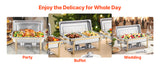 SucceBuy 8 Qt 4 Pack Chafing Dish Buffet Set Stainless Steel Chafer with 2 Full Size