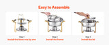 SucceBuy 4 Pack Chafing Dish Buffet Set Stainless Steel Chafer w/4 Full Size Pan