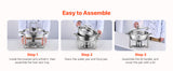 SucceBuy 5 Qt 2 4 Pack Round Chafing Dish Buffet Set Stainless Steel Chafer