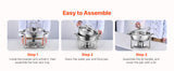 SucceBuy 5 Qt 2 Pack Round Chafing Dish Buffet Set Stainless Steel Chafer