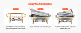 SucceBuy 8 Qt 2 4 Pack Chafing Dish Buffet Set Stainless Steel Chafer with 4 Full Size Pans