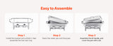 SucceBuy 8Qt 4/6 Packs Chafing Dish Buffet Set Stainless Steel Chafer Rectangle Catering Warme