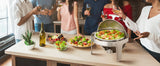 SucceBuy Roll Top Chafing Dish Buffet Set 6 Qt 2 Pack Stainless Steel Chafer with 2 Full Size Pans