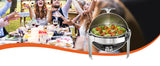 SucceBuy Roll Top Chafing Dish Buffet Set 6 Qt 2 Pack Stainless Steel Chafer with 2 Full Size Pans