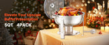 SucceBuy 5 Qt 2 4 Pack Round Chafing Dish Buffet Set Stainless Steel Chafer