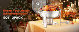 SucceBuy 5 Qt 2 Pack Round Chafing Dish Buffet Set Stainless Steel Chafer