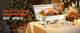SucceBuy 8Qt 4/6 Packs Chafing Dish Buffet Set Stainless Steel Chafer Rectangle Catering Warme