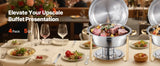 SucceBuy 4 Pack Chafing Dish Buffet Set Stainless Steel Chafer w/4 Full Size Pan