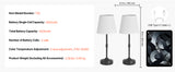 SucceBuy Cordless Table Lamp 5200mAh Built-in Rechargeable Battery Desk Lamp