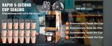 SucceBuy Fully Automatic Cup Sealing Machine 500-650 Cups/H with LCD Panel