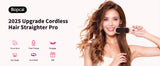 10000mAh Cordless Hair Straightener Comb Brush 5S Fast Heating for Travel - 300M Negative Ions