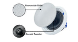 Herdio Passive Ceiling Speakers 6.5‘’ 320W 2-Way Round Flush Mount Speakers Perfect For Home Theate
