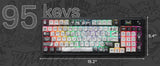 Redragon 719 PRO Wireless Gasket Gaming Hype Screen & Knob, 95 Keys Mechanical Keyboard,Easy-Control 1.14’’ TFT Info Display