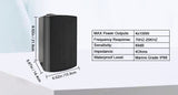 Herdio Passive Outdoor Speakers Wired Waterproof All-Weather Durability 400W Mounted