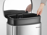 SONGMICS 13 Gallon (50 L) Trash Can, Stainless Steel Kitchen Garbage Can, Recycling or aste Bin, Soft Close, Step-On Pedal, Rem