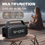 W-KING D9-1 100W Peak 60W RMS Deep Bass Bluetooth Speaker, IPX6 Portable Waterproof Loud Bluetooth