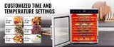 SucceBuy 10 Trays Food Dehydrator Stainless Steel Machine 800W/1000W Household