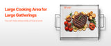 SucceBuy Stainless Steel Griddle Flat Top Rectangular Plate Grill-Top Griddle Pan