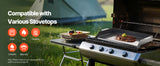 SucceBuy Carbon Steel Griddle Universal Flat Top Rectangular Plate Gas Grill Griddle