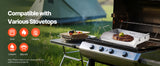 SucceBuy Stainless Steel Griddle Flat Top Rectangular Plate Grill-Top Griddle Pan