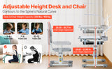 SucceBuy Kids Study Chair and Desk Set Study Desk and Chair for Kids with Table Lamp Adjustable Height  for Bedroom