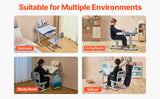 SucceBuy Kids Study Chair and Desk Set Study Desk and Chair for Kids with Table Lamp Adjustable Height  for Bedroom
