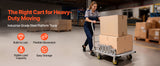 SucceBuy 2000 lbs Platform Truck Steel Flatbed Cart with Swivel Wheels & Handle Foldable Hand Push Dolly