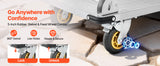 SucceBuy 2000 lbs Platform Truck Steel Flatbed Cart with Swivel Wheels & Handle Foldable Hand Push Dolly