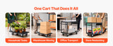 SucceBuy 700 lbs 2 Tier Foldable Heavy Push Cart Dolly Platform Hand Truck
