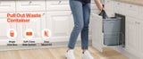 SucceBuy Pullout Trash Can for Kitchen Cabinets w/Heavy Duty Metal Soft Close Sliding System