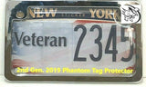 2nd Gen. PTP Motorcycle Clear License Plate Cover Shield & Chrome Metal Frame Combo