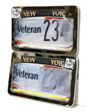 2nd Gen. PTP Motorcycle Clear License Plate Cover Shield & Chrome Metal Frame Combo