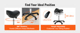 SucceBuy Ergonomic Saddle Stool w/ 5 Swivel Casters 360° Rotation 20.1-28 in Height Adjustable
