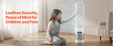 SucceBuy Tower Fan Bladeless 15.4ft/s Velocity Floor Blows Cold Air 80°