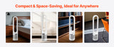 SucceBuy Tower Fan Bladeless 15.4ft/s Velocity Floor Blows Cold Air 80°