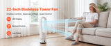 SucceBuy Bladeless Tower Fan 65°/80° Oscillating Standing Fan 8/12 Speeds