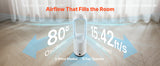SucceBuy Bladeless Tower Fan 65°/80° Oscillating Standing Fan 8/12 Speeds