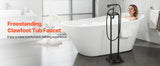 SucceBuy Clawfoot Bathtub Faucet Freestanding Tub Faucets with Shower with 360° Rotation Spout & 59-inch Long