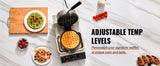 SucceBuy Electric Waffle Maker Stainless Steel Round Waffle Iron Non-Stick Waffle Baker