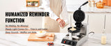SucceBuy Electric Waffle Maker Stainless Steel Round Waffle Iron Non-Stick Waffle Baker