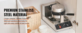 SucceBuy Electric Waffle Maker Stainless Steel Round Waffle Iron Non-Stick Waffle Baker